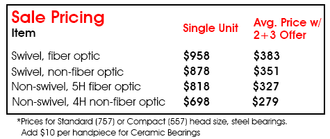 Special Sale Pricing for ProStyle SF Highspeed Handpieces 